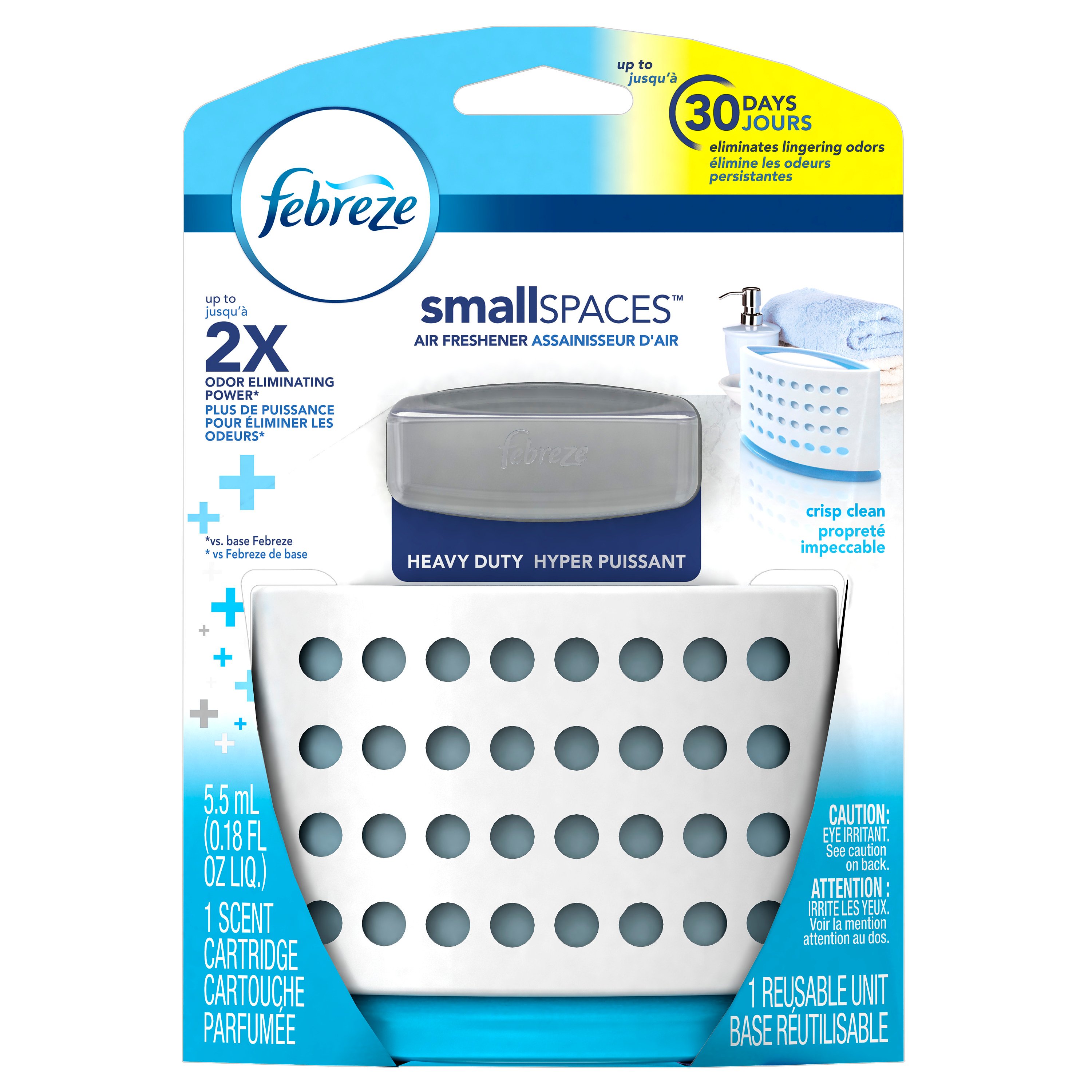 Febreze Small Spaces Heavy Duty Crisp Clean Air Freshener Starter Kit