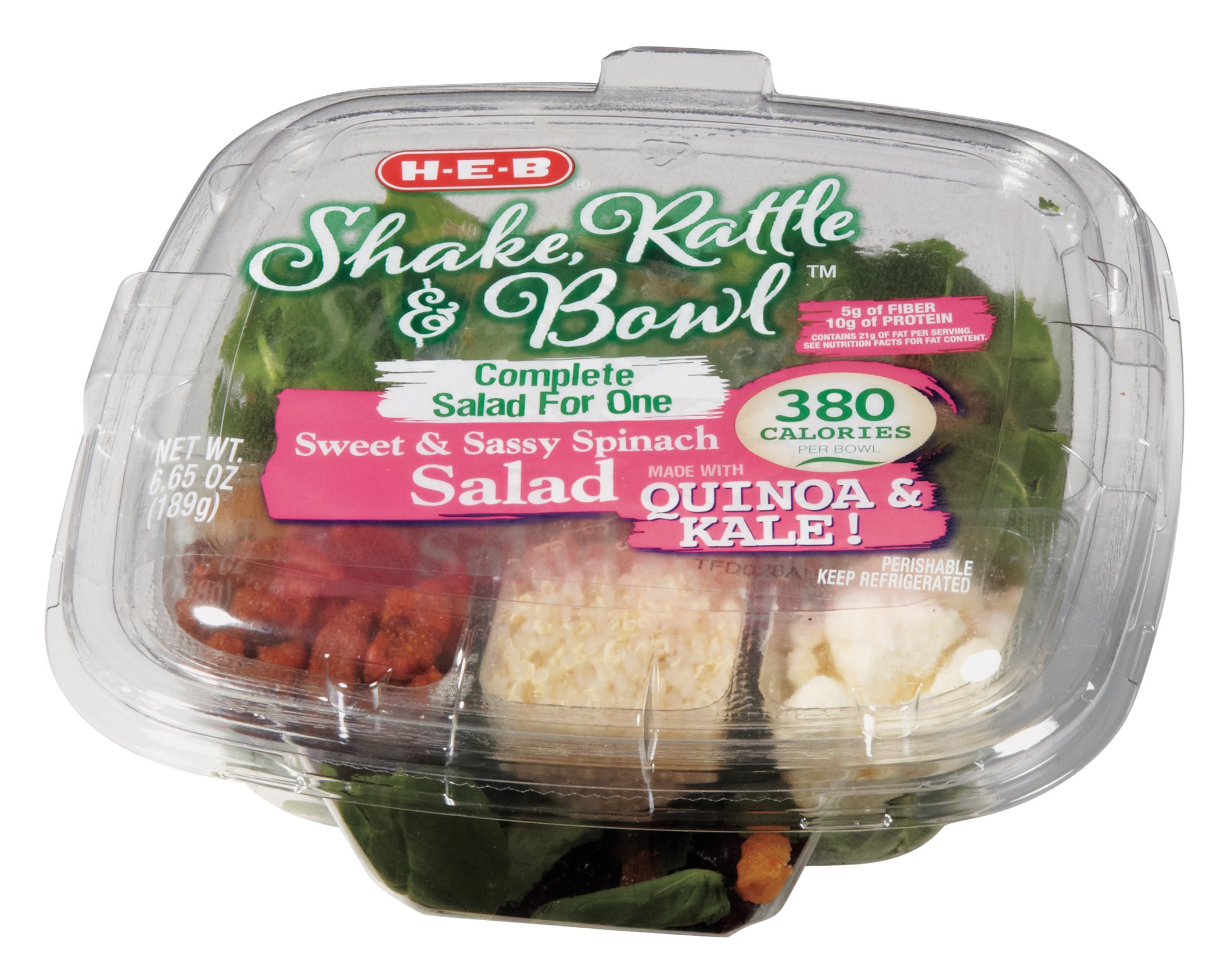 HEB Shake, Rattle & Bowl Sweet & Sassy Spinach Salad Shop Salads at