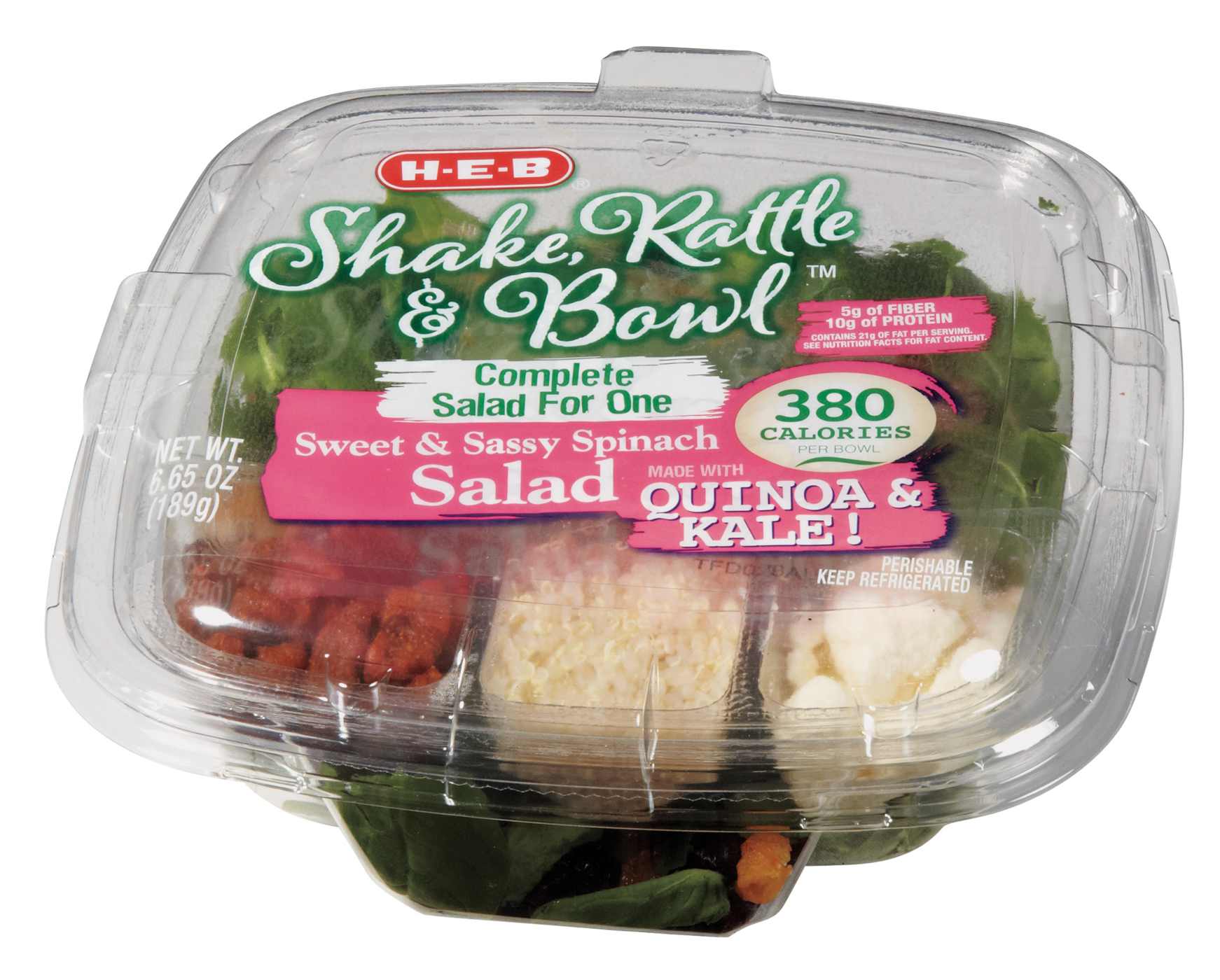H-E-B Shake, Rattle & Bowl Sweet & Sassy Spinach Salad; image 1 of 2