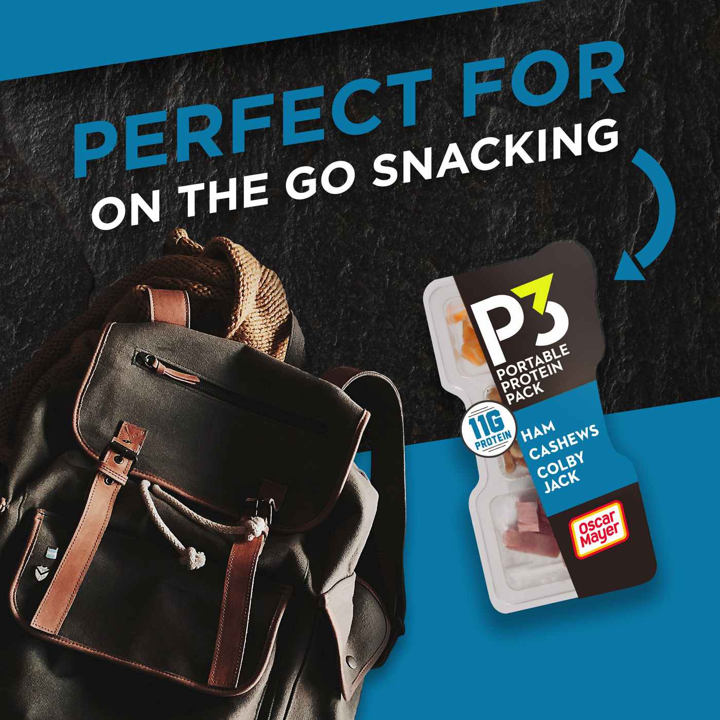 P3 Portable Protein Pack Snack Tray - Ham, Cashews & Colby Jack; image 2 of 4