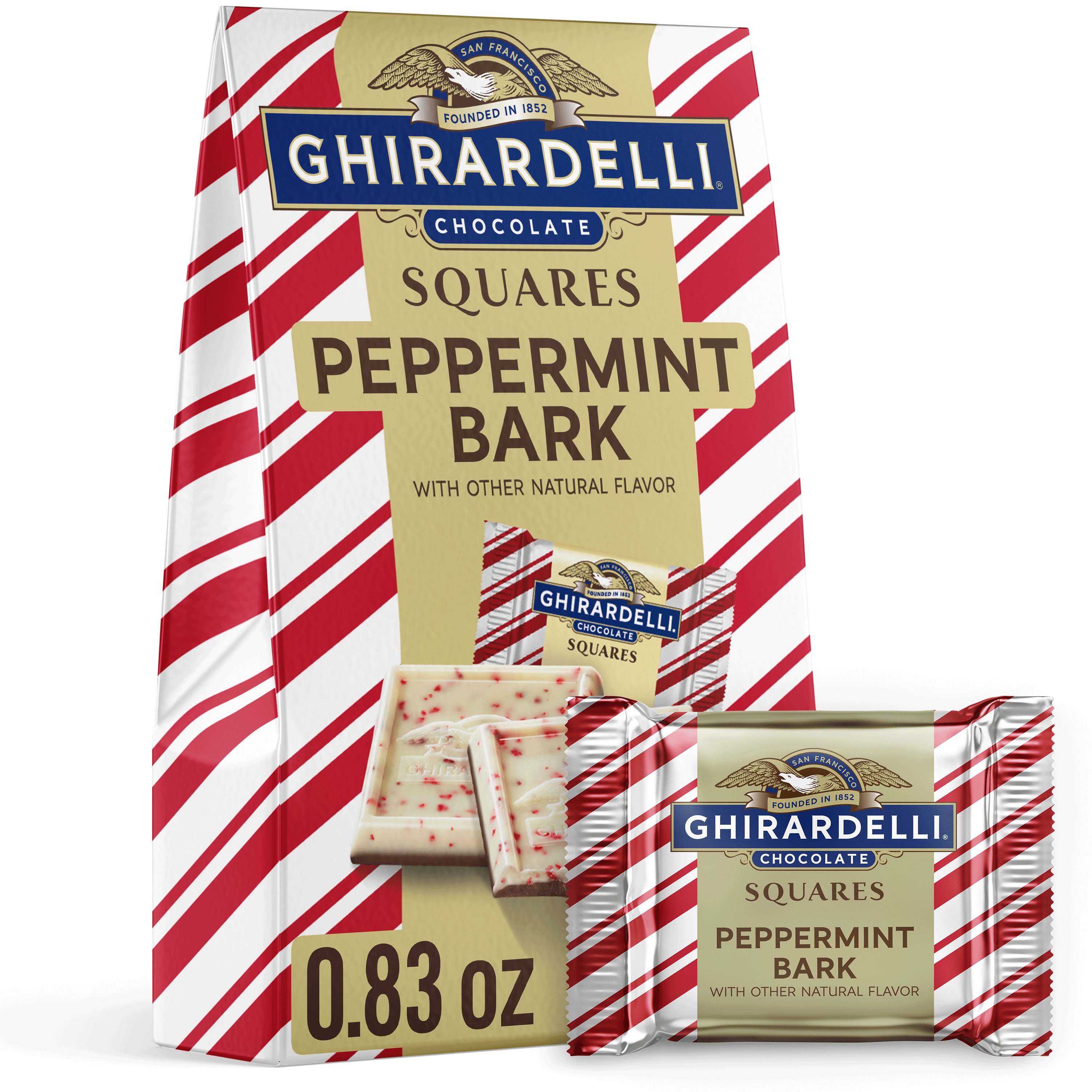 Ghirardelli Peppermint Bark Chocolate Holiday Squares Shop Candy at HEB