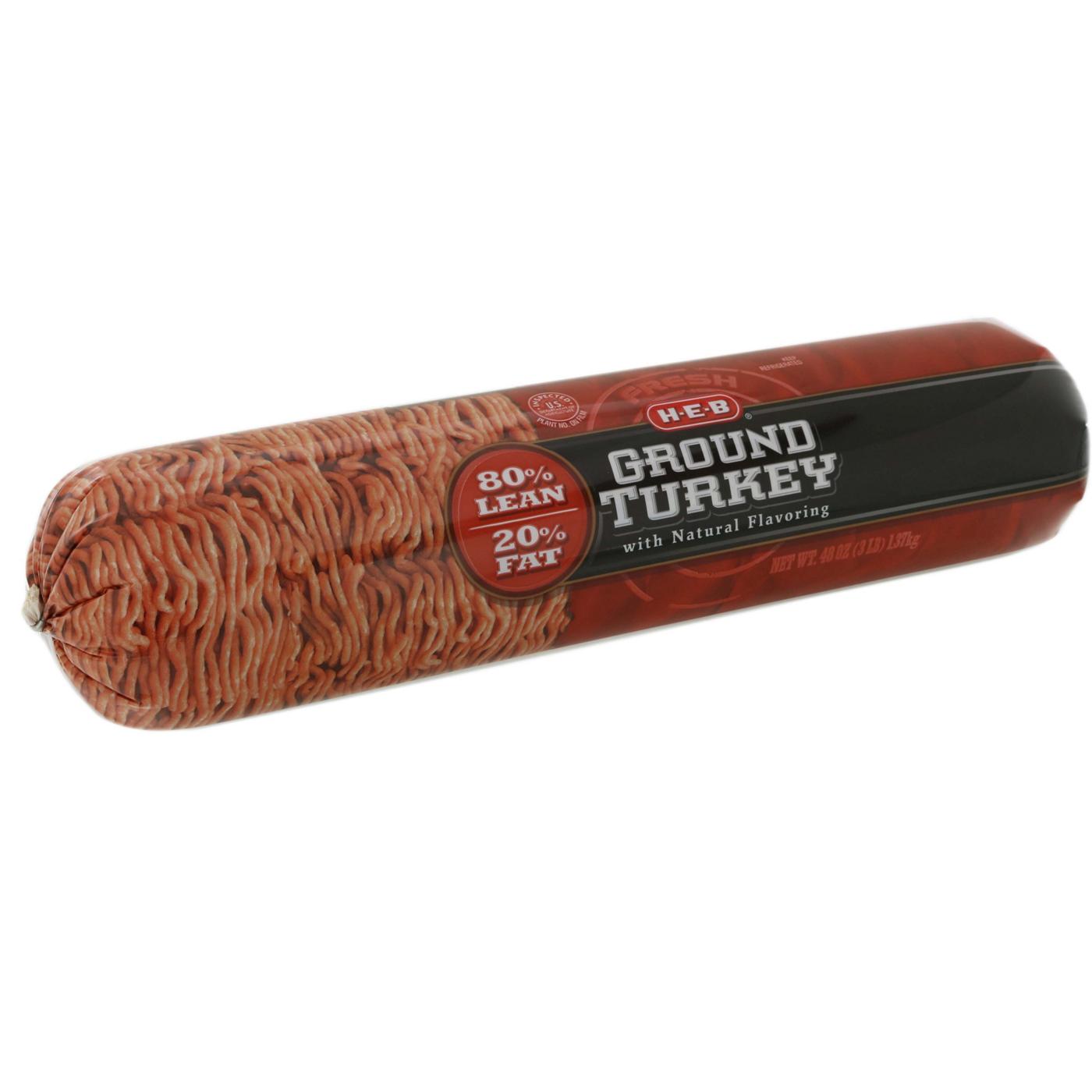 H-E-B Ground Turkey, 80% Lean; image 1 of 2