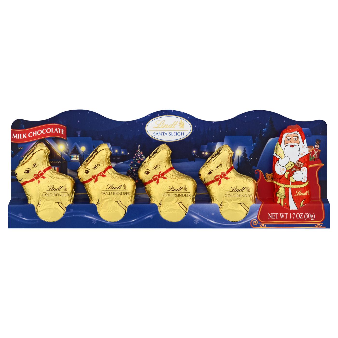 Lindt Lindor Milk Chocolate Santa Sleigh Christmas Candy, 5 pc; image 1 of 2