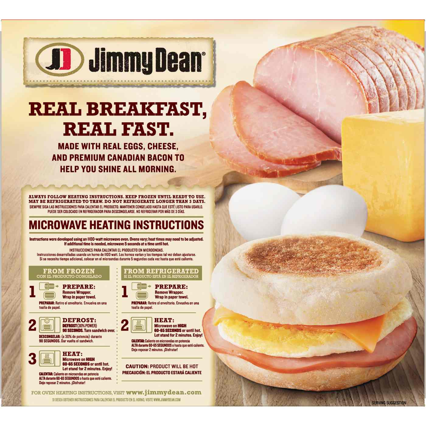 Jimmy Dean Canadian Bacon, Whole Cracked Egg and Cheese English Muffin Sandwiches; image 2 of 2