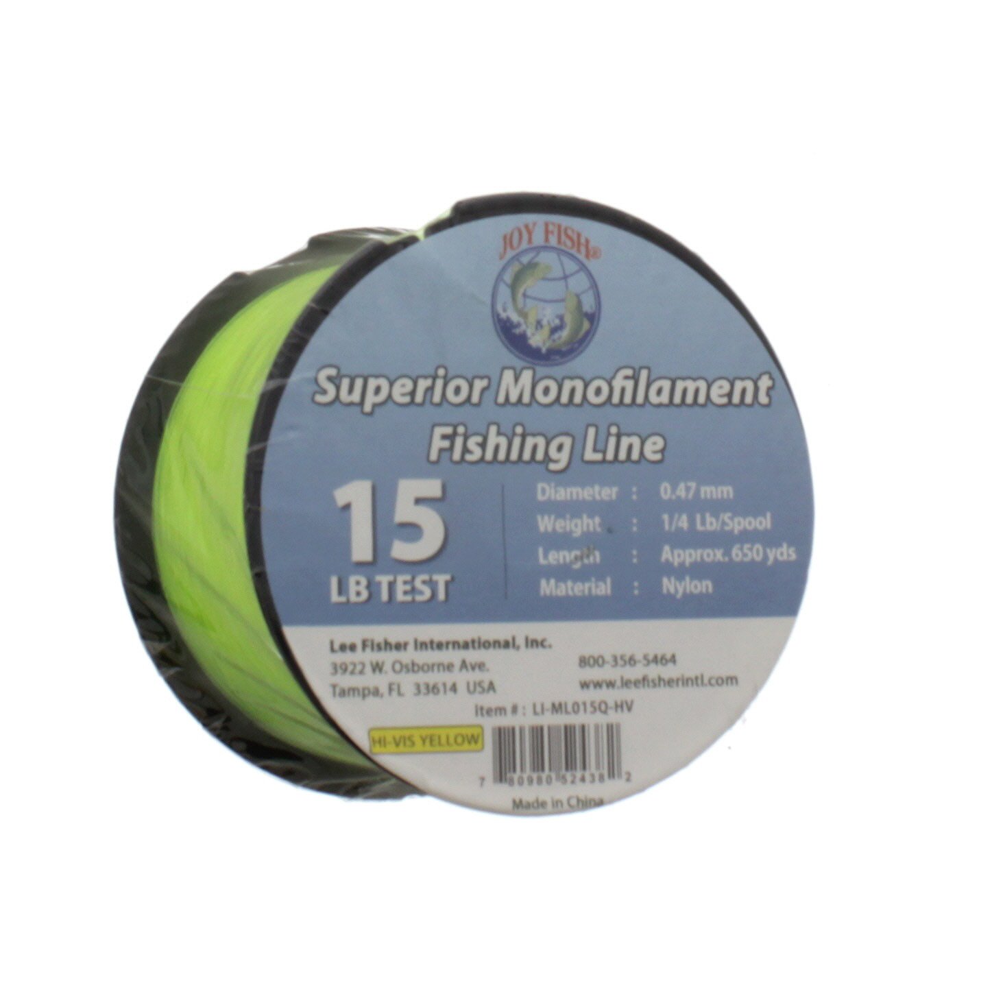 Joy Fish Superior Monofilament Fishing Line, Hi-Vis Yellow 15lb