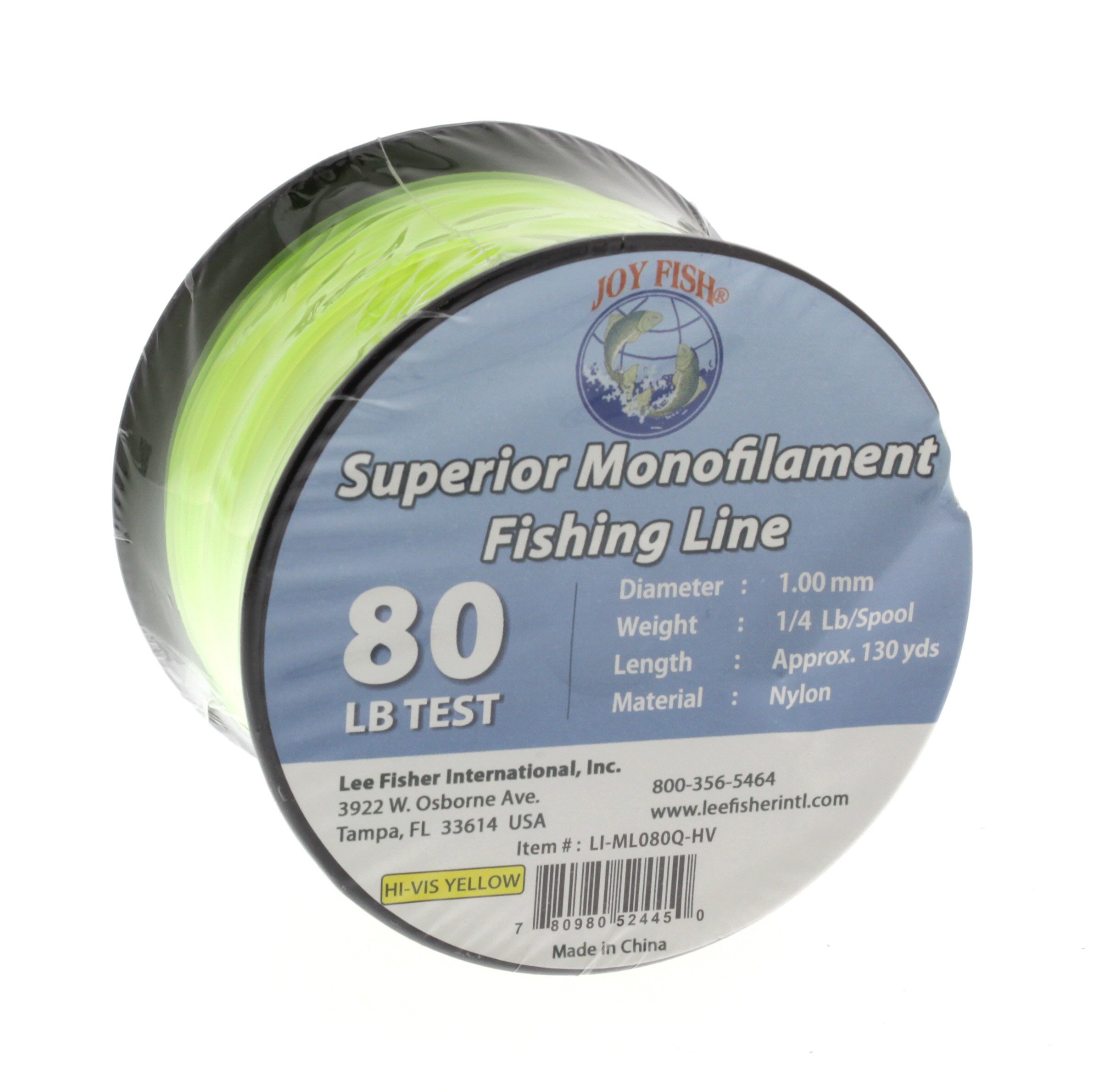 Lee Fisher Superior Monofilament Yellow Fishing Line 80 Lb