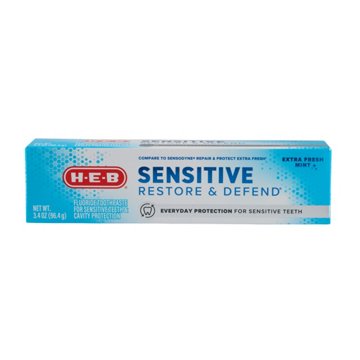 H-E-B Sensitive Fluoride Toothpaste - Fresh Mint