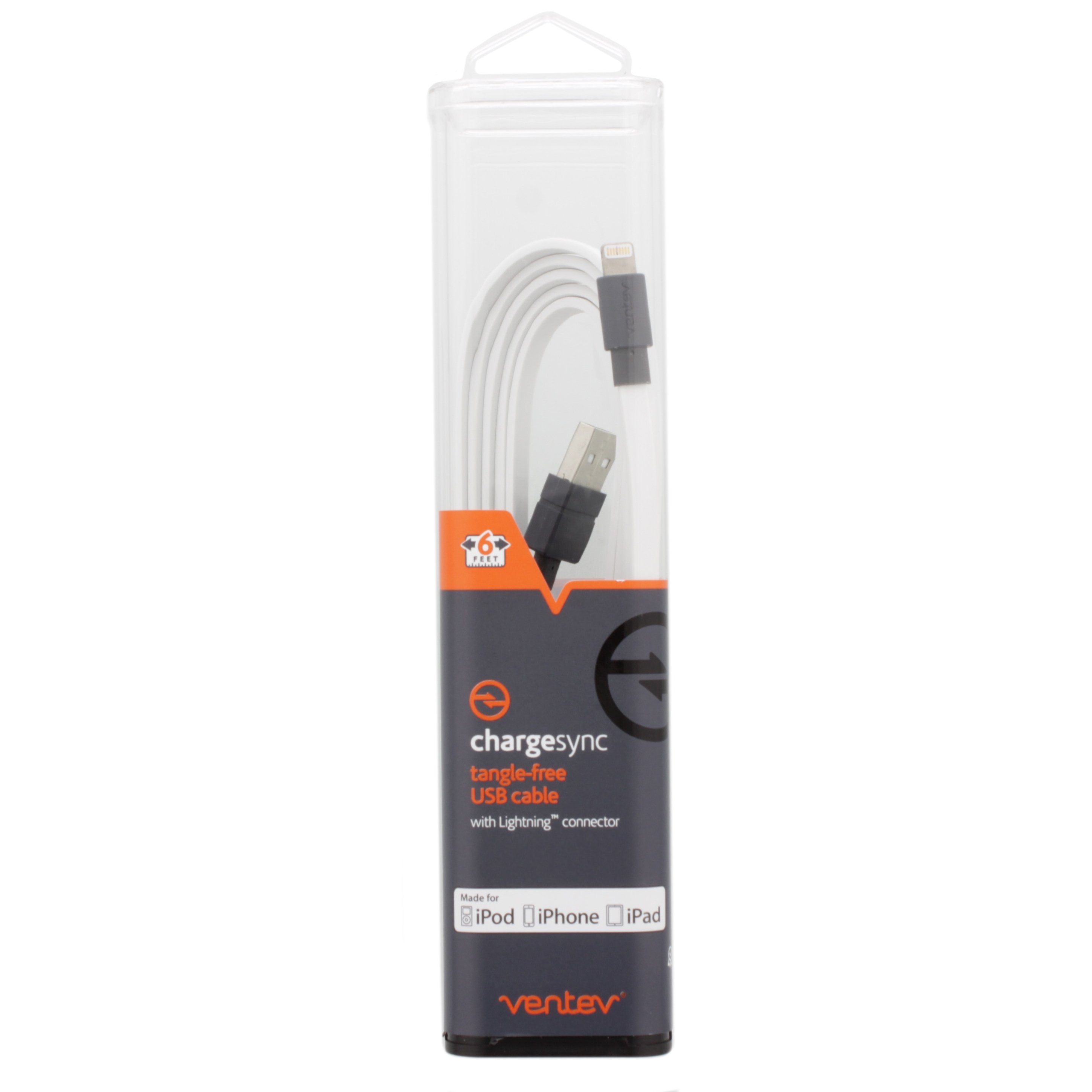 Ventev ChargeSync USB Cable with Lightning Connector – White
