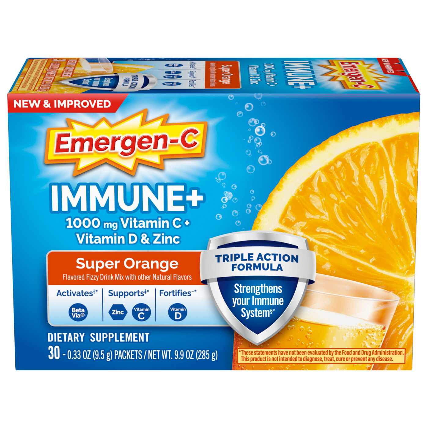 Emergen-C Immune+ Super Orange Fizzy Drink Mix; image 1 of 7