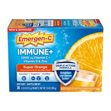 Emergen-C Immune+ Triple Action Immune Support Powder, BetaVia (R), 1000mg Vitamin C, B
Vitamins, Vitamin D and Antioxidants, Super Orange