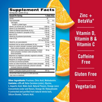 Emergen-C Immune+ Triple Action Immune Support Powder, BetaVia (R), 1000mg Vitamin C, B
Vitamins, Vitamin D and Antioxidants, Super Orange