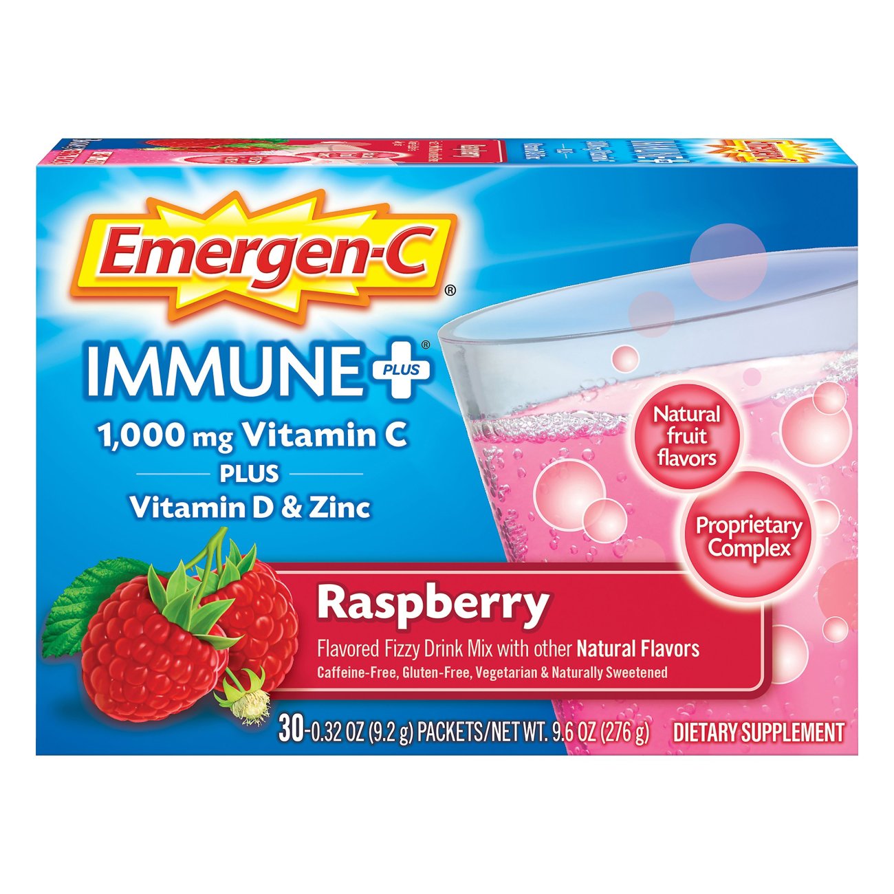 Emergen-C Immune+ Vitamin C 1000Mg Powder Raspberry - Shop Vitamins A-Z ...