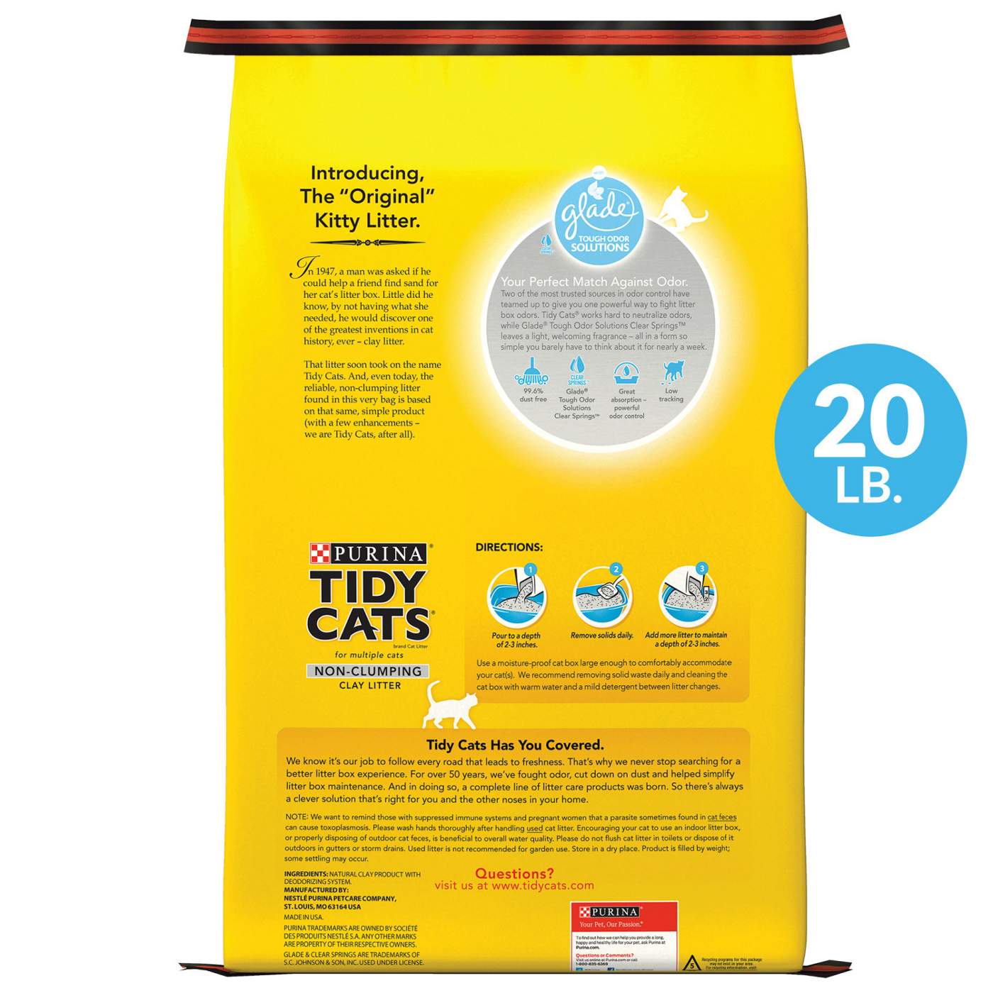 Tidy Cats Purina Tidy Cats Non Clumping Cat Litter, Glade Clear Springs Multi Cat Litter; image 2 of 4