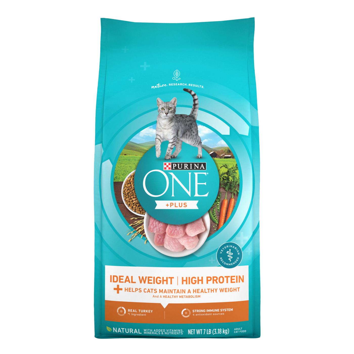 Purina ONE Purina ONE High Protein, Healthy Weight Dry Cat Food, +Plus Ideal Weight With Turkey; image 1 of 7