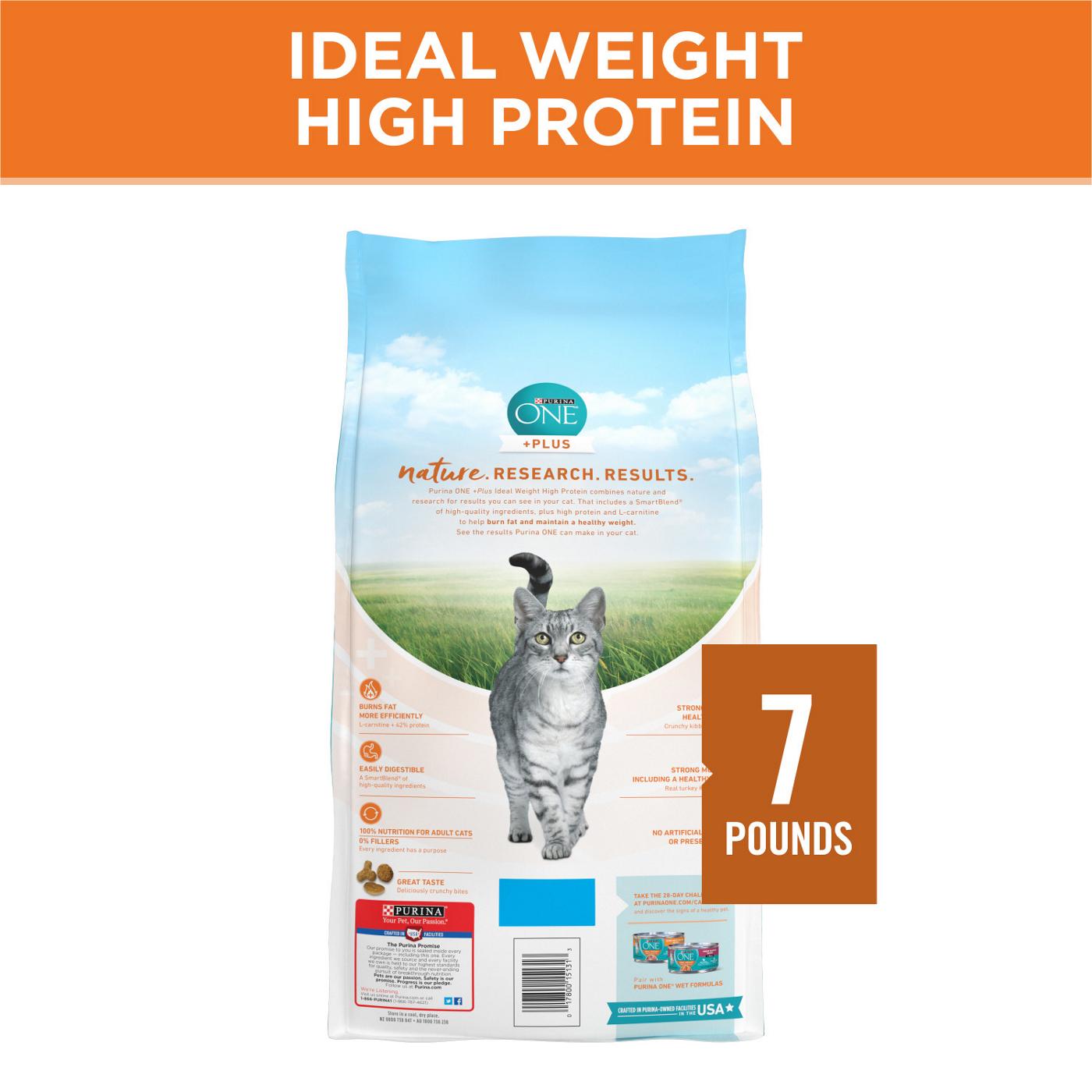 Purina ONE Purina ONE High Protein, Healthy Weight Dry Cat Food, +Plus Ideal Weight With Turkey; image 4 of 7