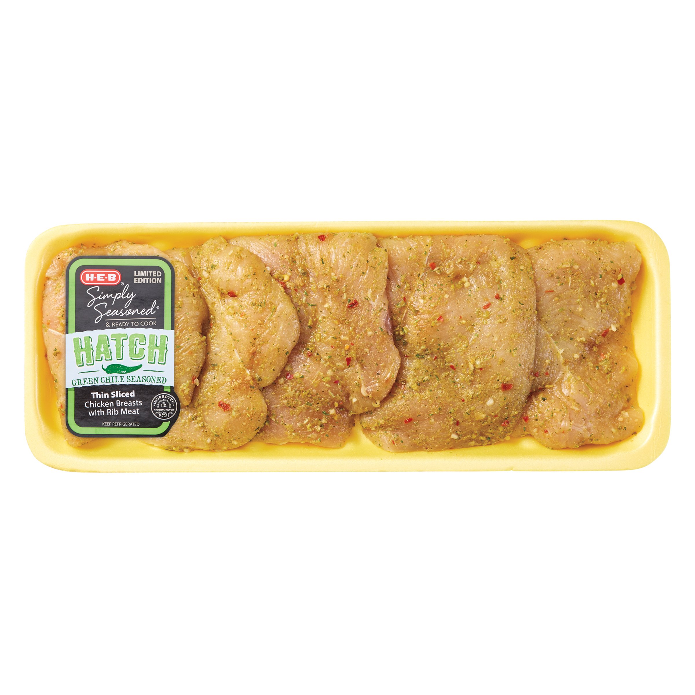 H-E-B Simply Seasoned Hatch Green Chile Seasoned Thin Sliced Chicken ...