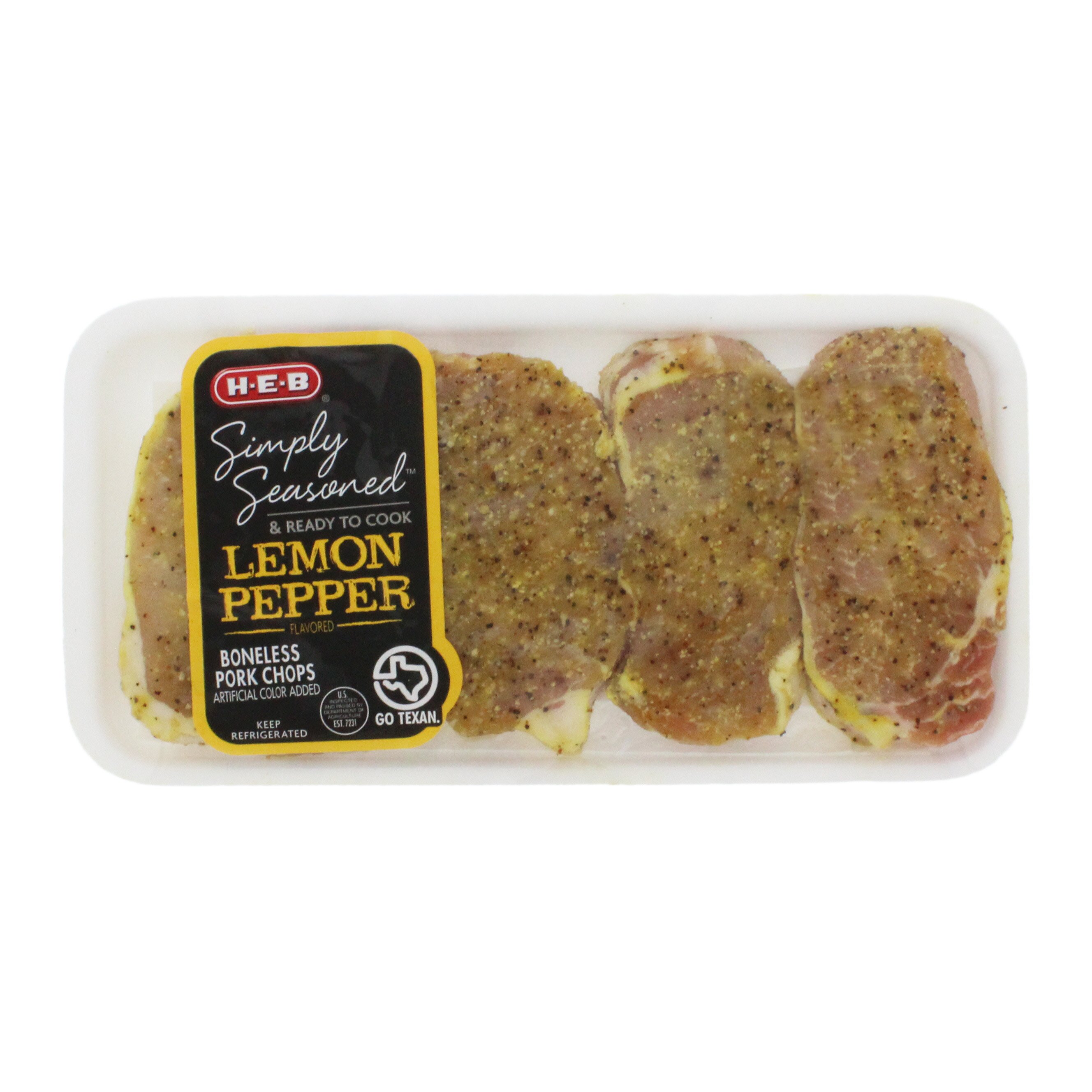 H-E-B Lemon Pepper Seasoned Boneless Pork Chops Shop Pork at H-E-B