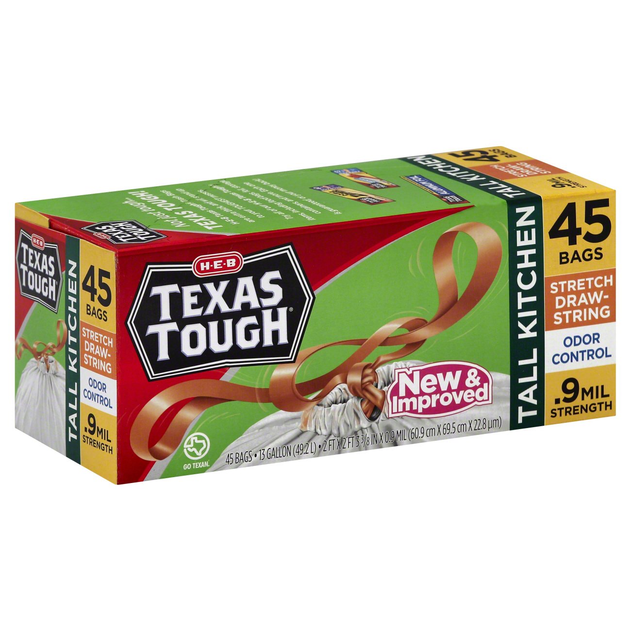 H E B Texas Tough Tall Kitchen Stretch Draw String Bags Shop Trash Bags At H E B 