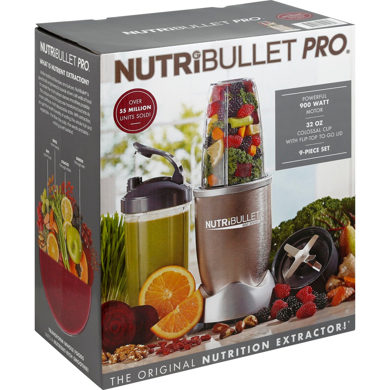 NUTRIBULLET PRO DELUXE EDITION 900 SERIES STAINLESS MAGIC BULLET MIXER  BLENDER