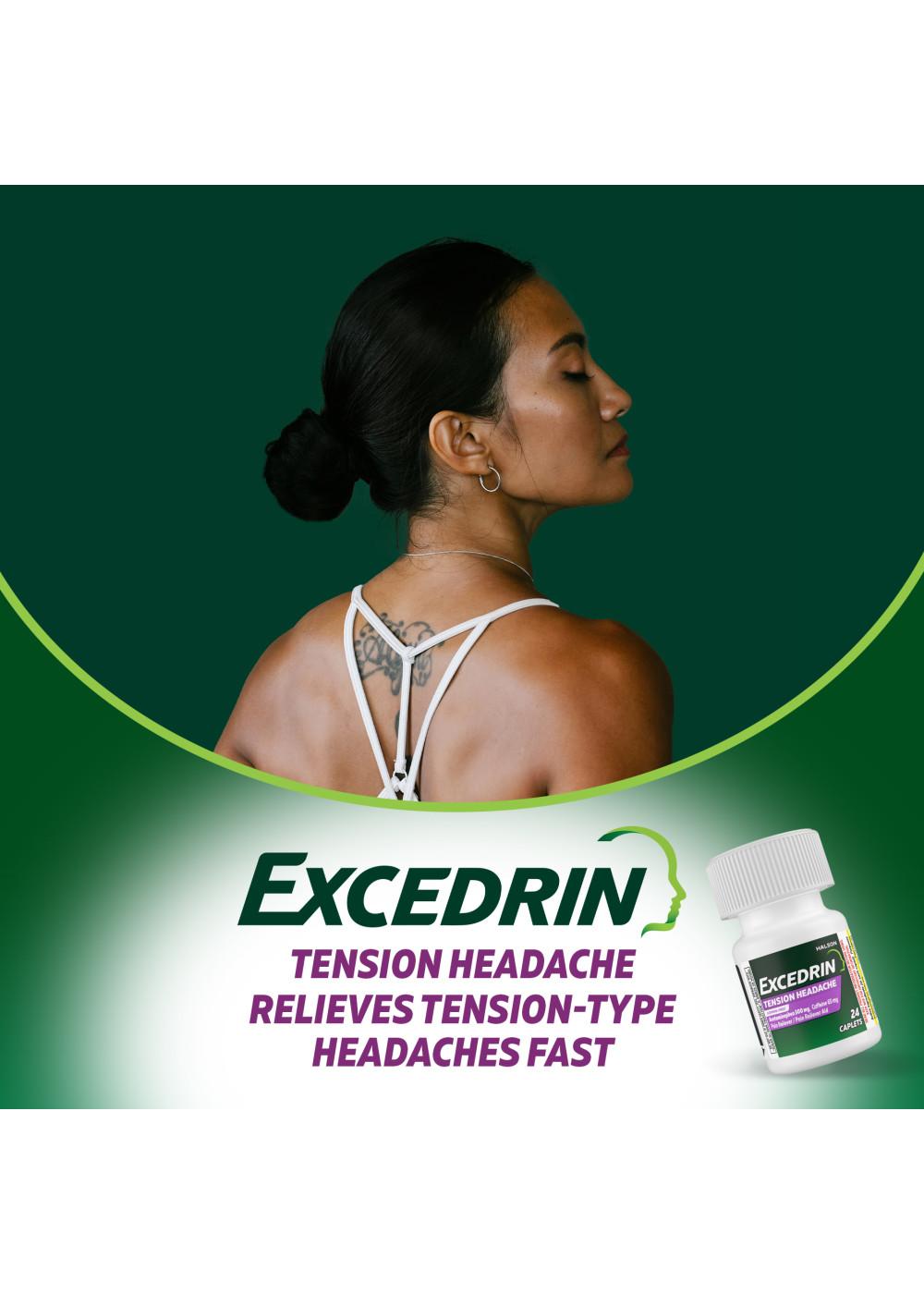 Excedrin Tension Headache Relief Caplets Without Aspirin; image 4 of 9