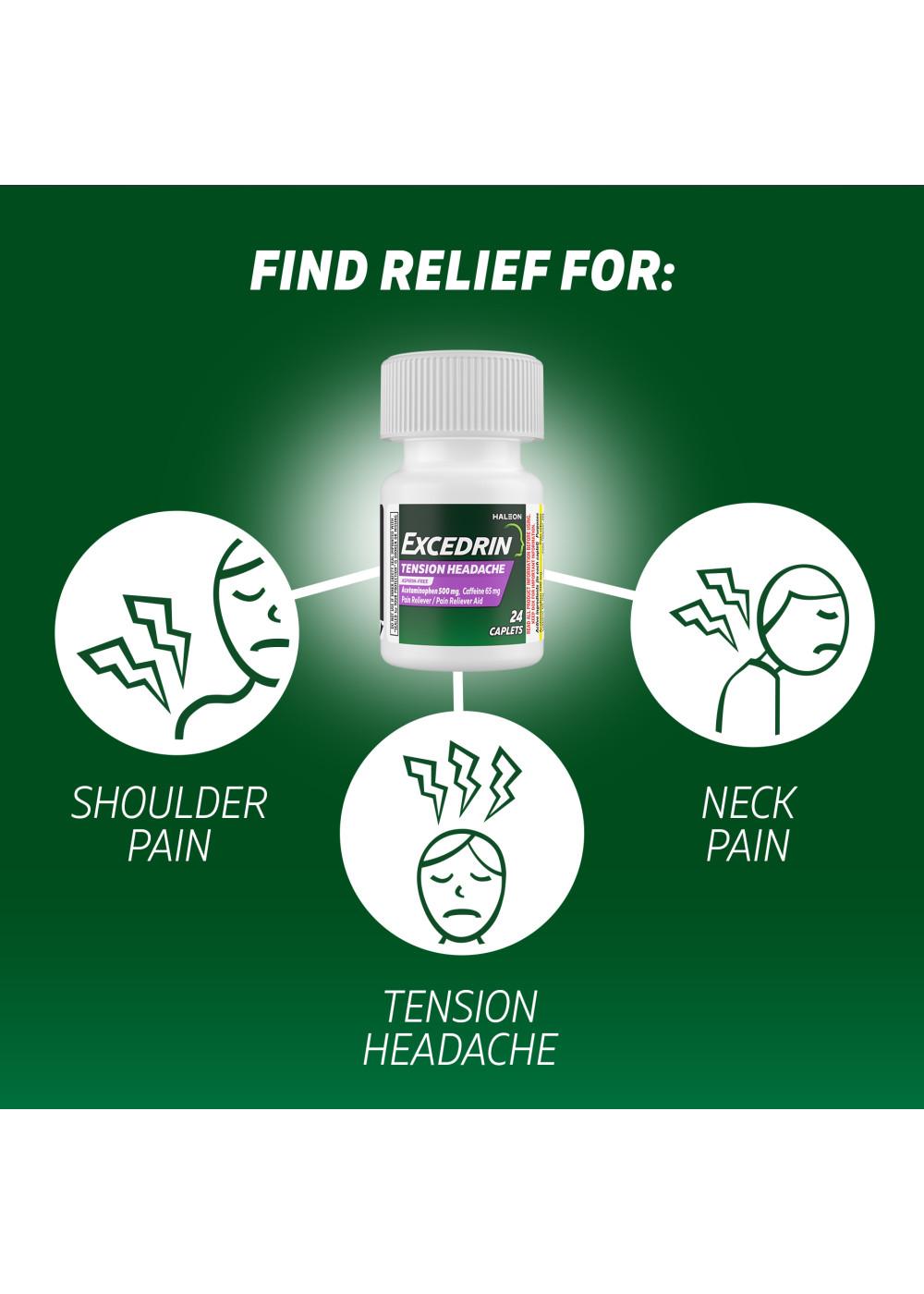 Excedrin Tension Headache Relief Caplets Without Aspirin; image 7 of 9