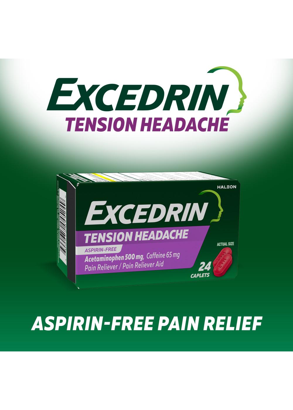 Excedrin Tension Headache Relief Caplets Without Aspirin; image 8 of 9