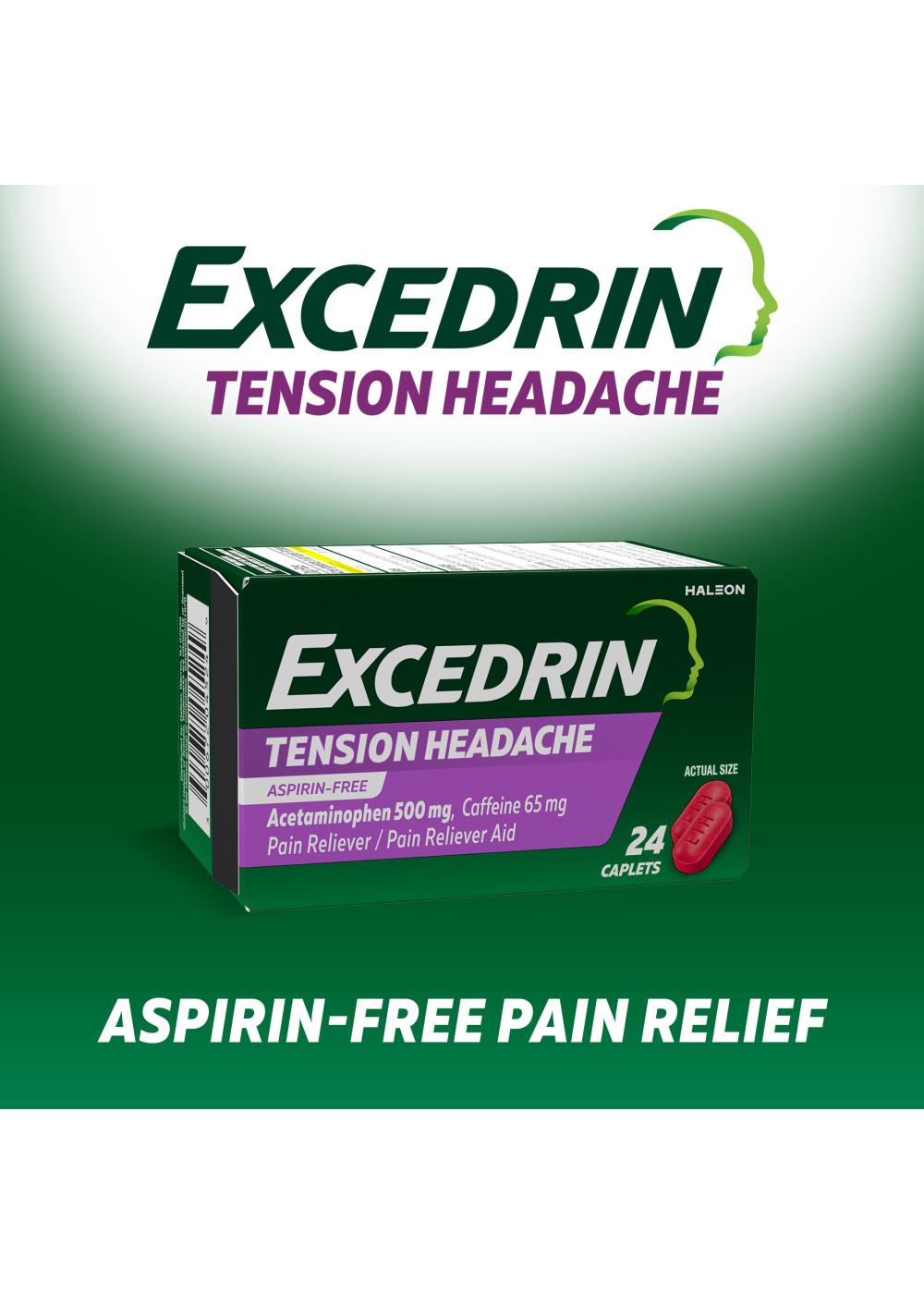 Excedrin Tension Headache Relief Caplets Without Aspirin Shop Pain relievers at HEB