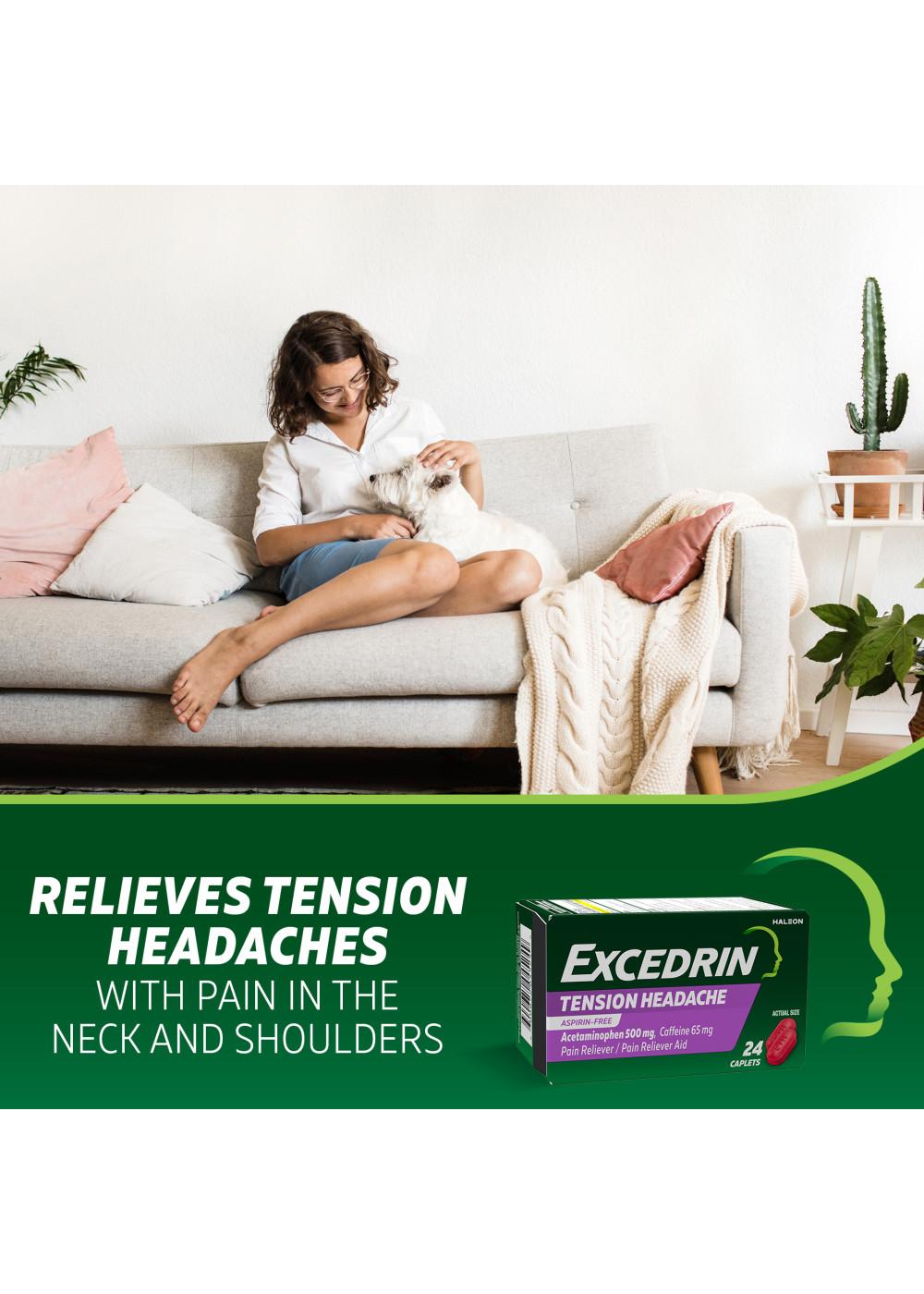 Excedrin Tension Headache Relief Caplets Without Aspirin; image 9 of 9