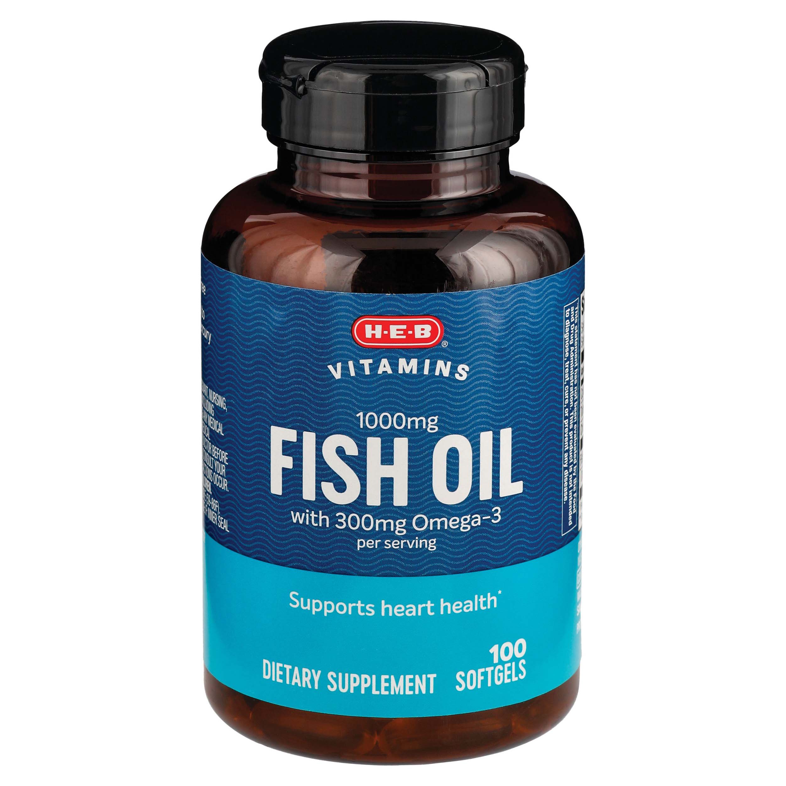 HEB Omega 3 Fish Oil, 1000 MG Shop Diet & Fitness at HEB