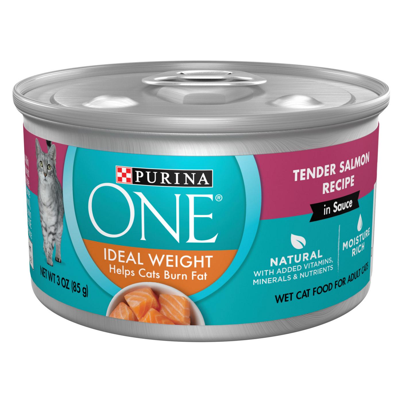 Purina ONE Ideal Weight Tender Salmon Wet Cat Food; image 1 of 6