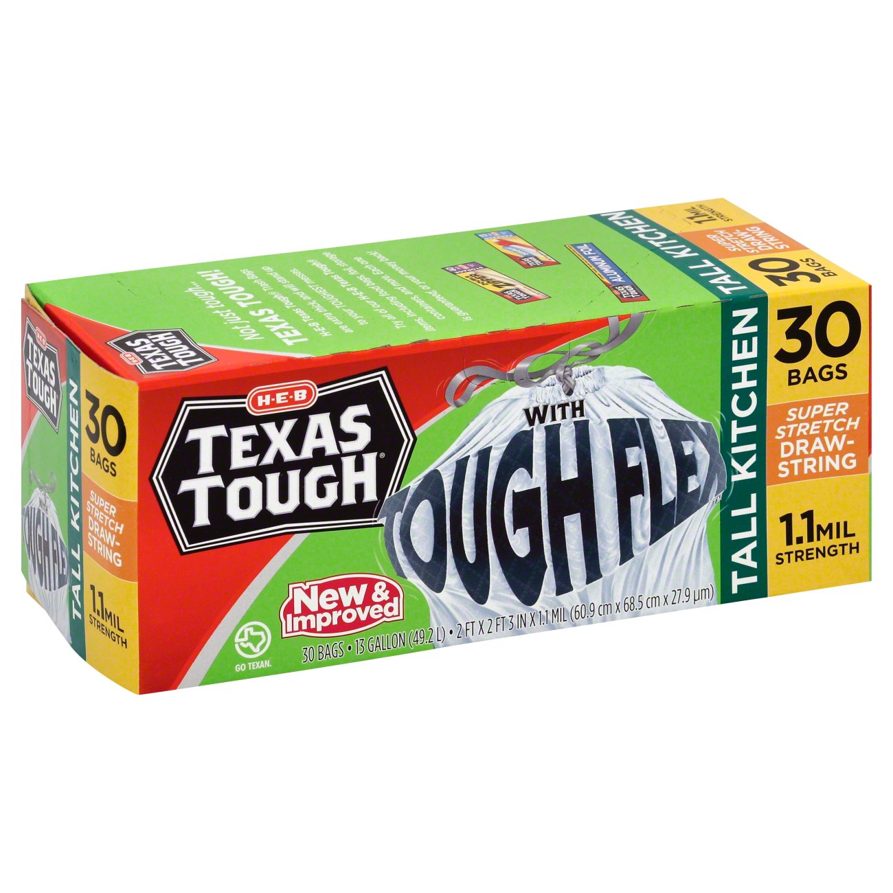 H-E-B Texas Tough Flex Trash Bag, 30 ct | Central Market - Really