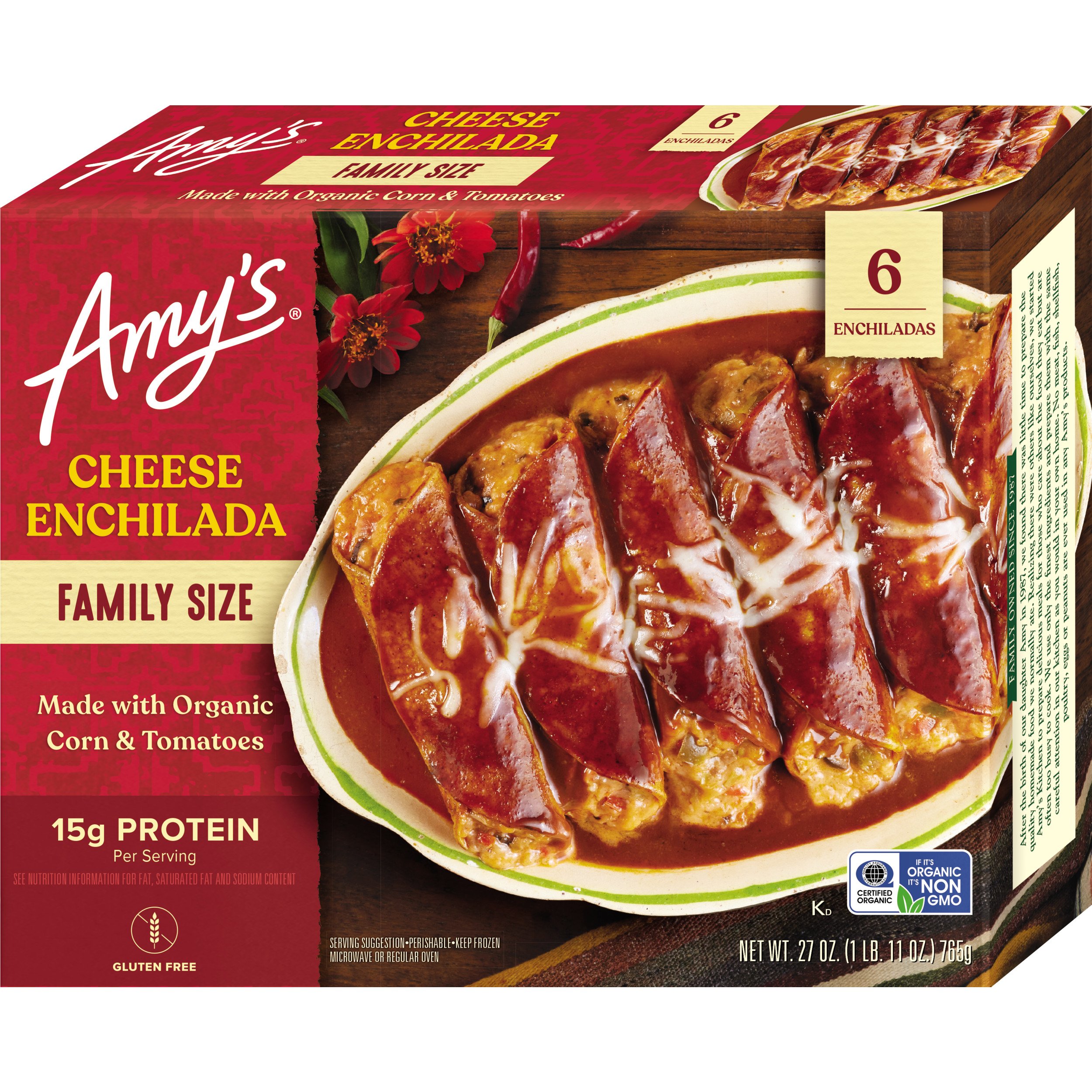 Amy's 15g Protein Cheese Enchiladas - Family Size - Shop Entrees ...