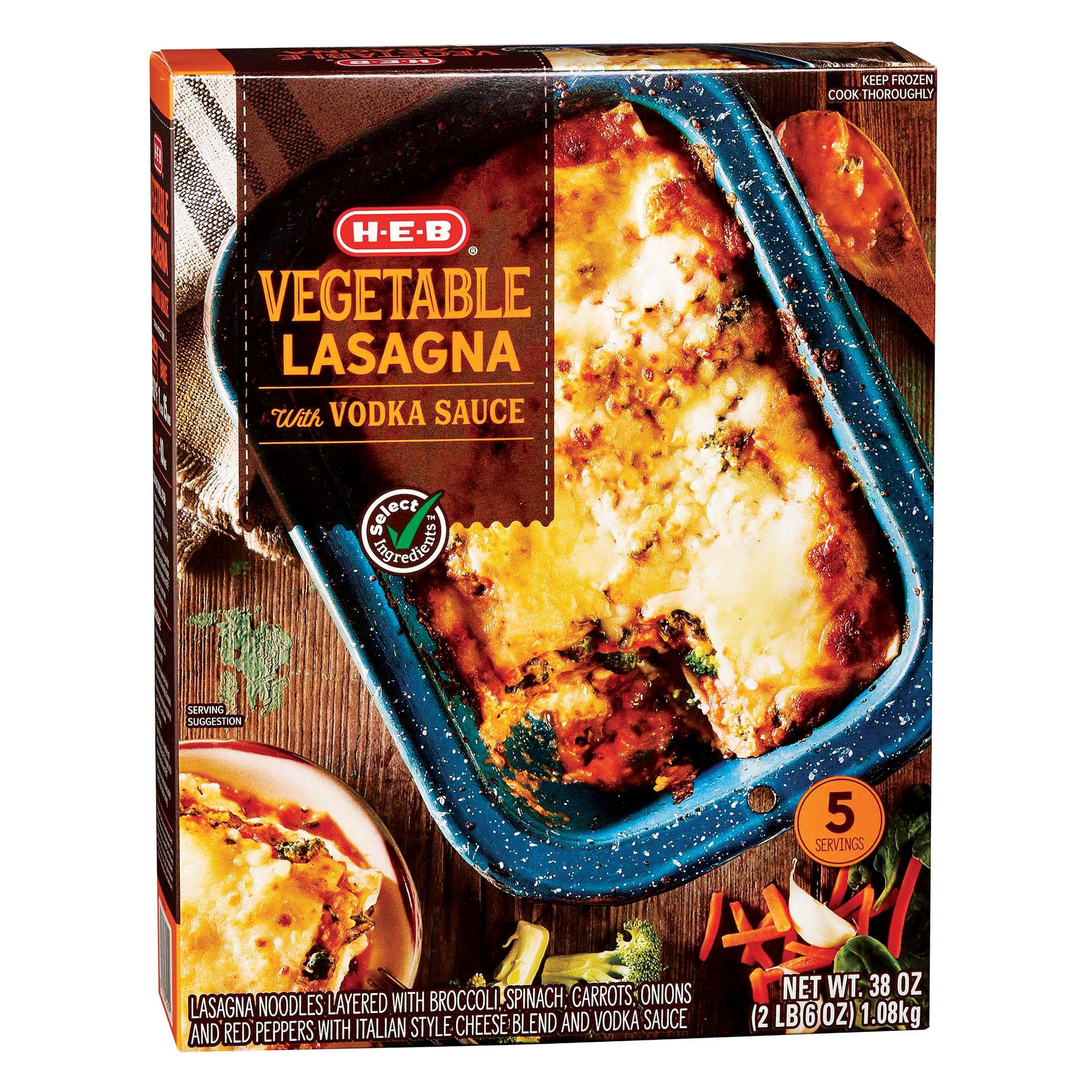 HEB Frozen Vegetable Lasagna FamilySize Shop Meals & Sides at HEB