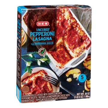 H-E-B Uncured Pepperoni Lasagna - Family Size, 38 oz