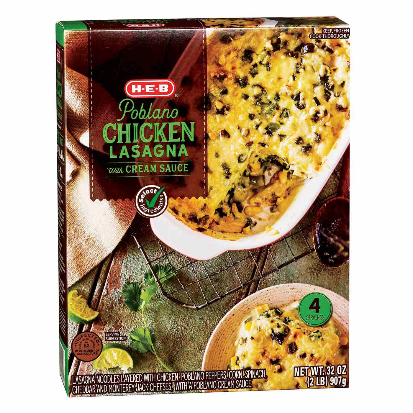 H-E-B Frozen Poblano Chicken Lasagna; image 1 of 2