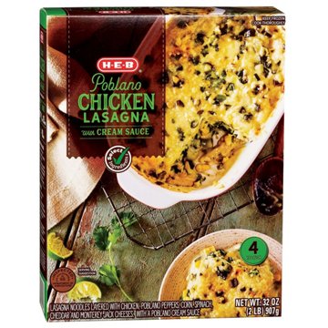 H-E-B Poblano Chicken Lasagna - Family Size, 32 oz