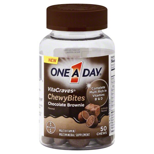 One A Day Vitacraves Chewy Bite Multivitamin Chocolate Brownie Shop