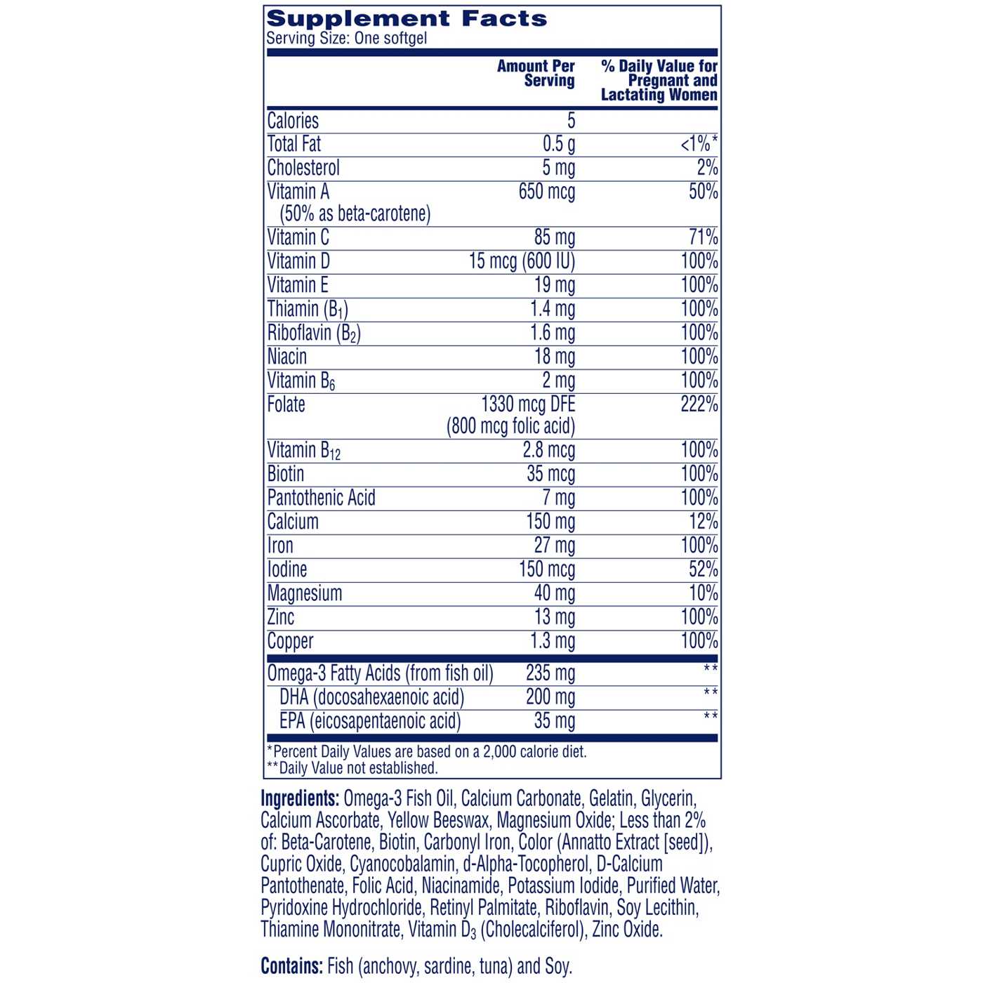 One A Day Prenatal 1 Complete Multivitamin Softgels; image 5 of 9