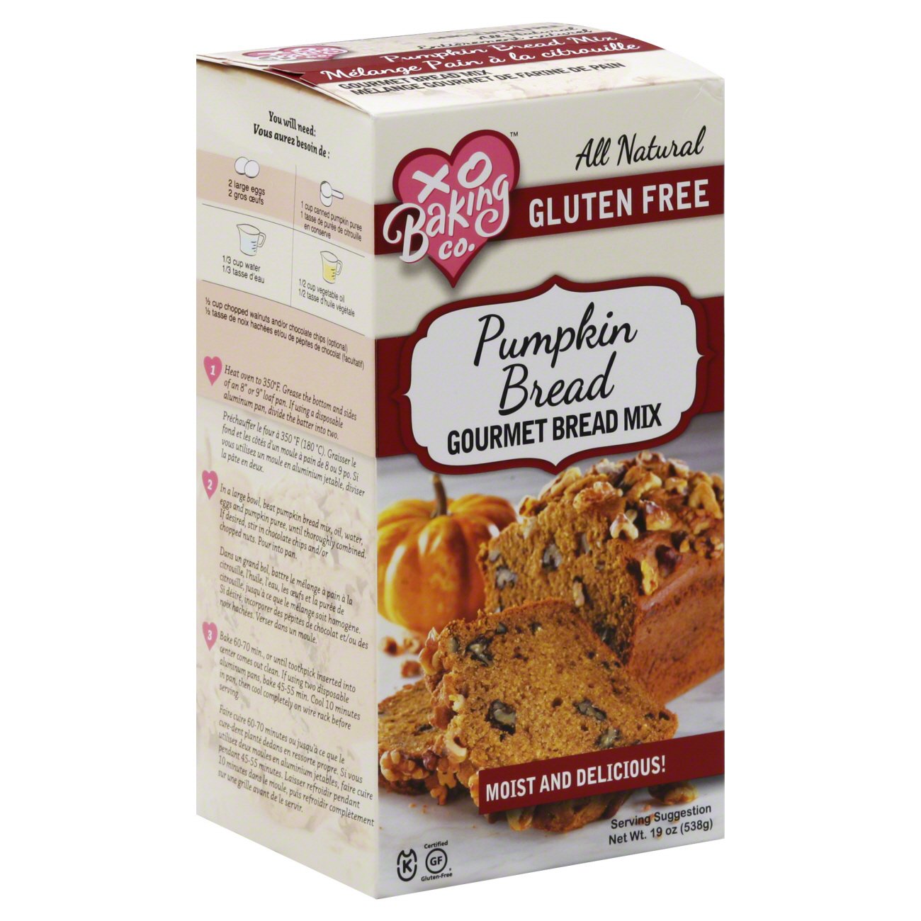 XO Baking Co. Gluten Free Pumpkin Bread Mix Shop Baking Mixes at HEB