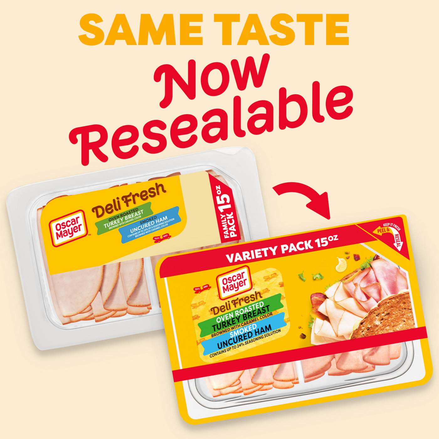 Oscar Mayer Deli Fresh Oven Roasted Turkey Breast & Smoked Ham Combo; image 3 of 5