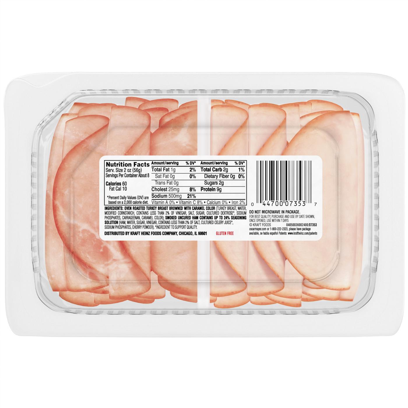 Oscar Mayer Deli Fresh Oven Roasted Turkey Breast & Smoked Uncured Sliced Ham Lunch Meats - Family Pack; image 5 of 6