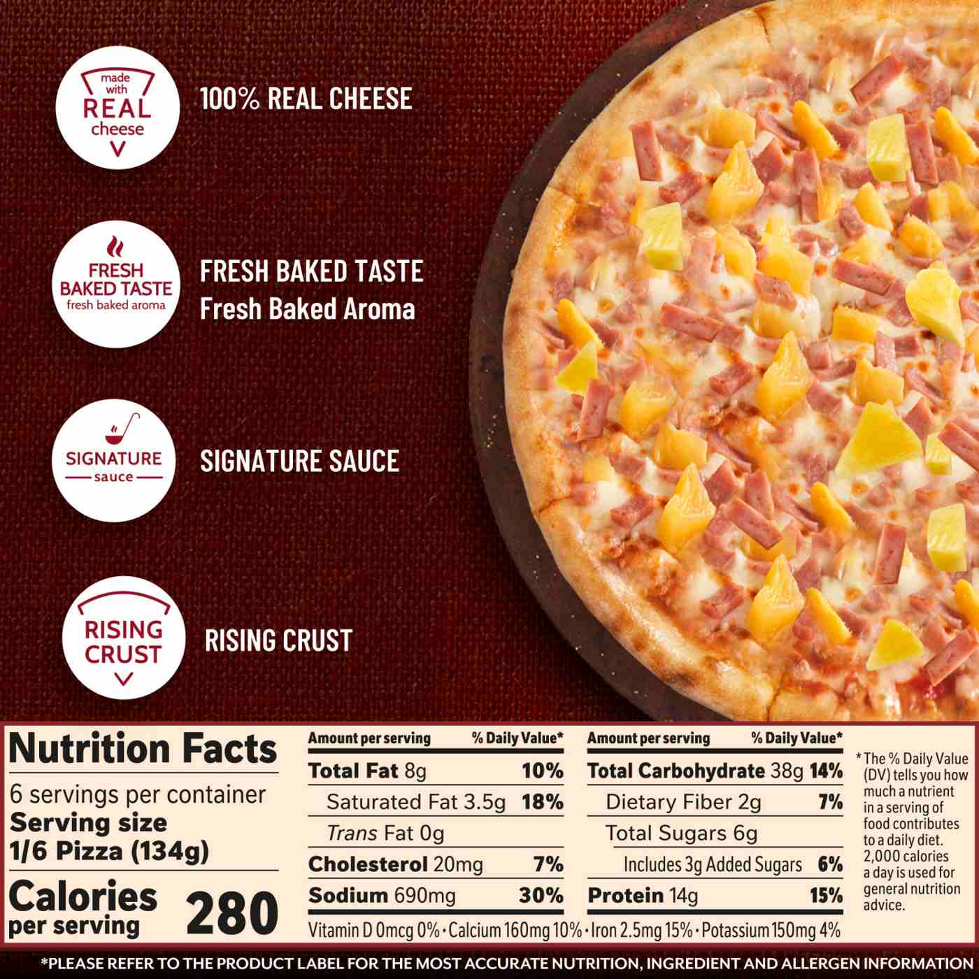 Digiorno Rising Crust Hawaiian Style Frozen Pizza; image 2 of 7