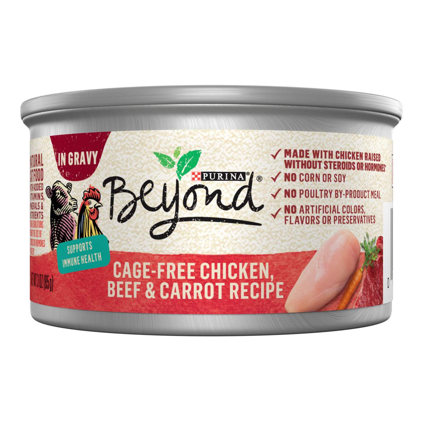 Beyond Purina Beyond Cage-Free Chicken, Beef and Carrot Recipe In Wet Cat Food Gravy; image 1 of 6