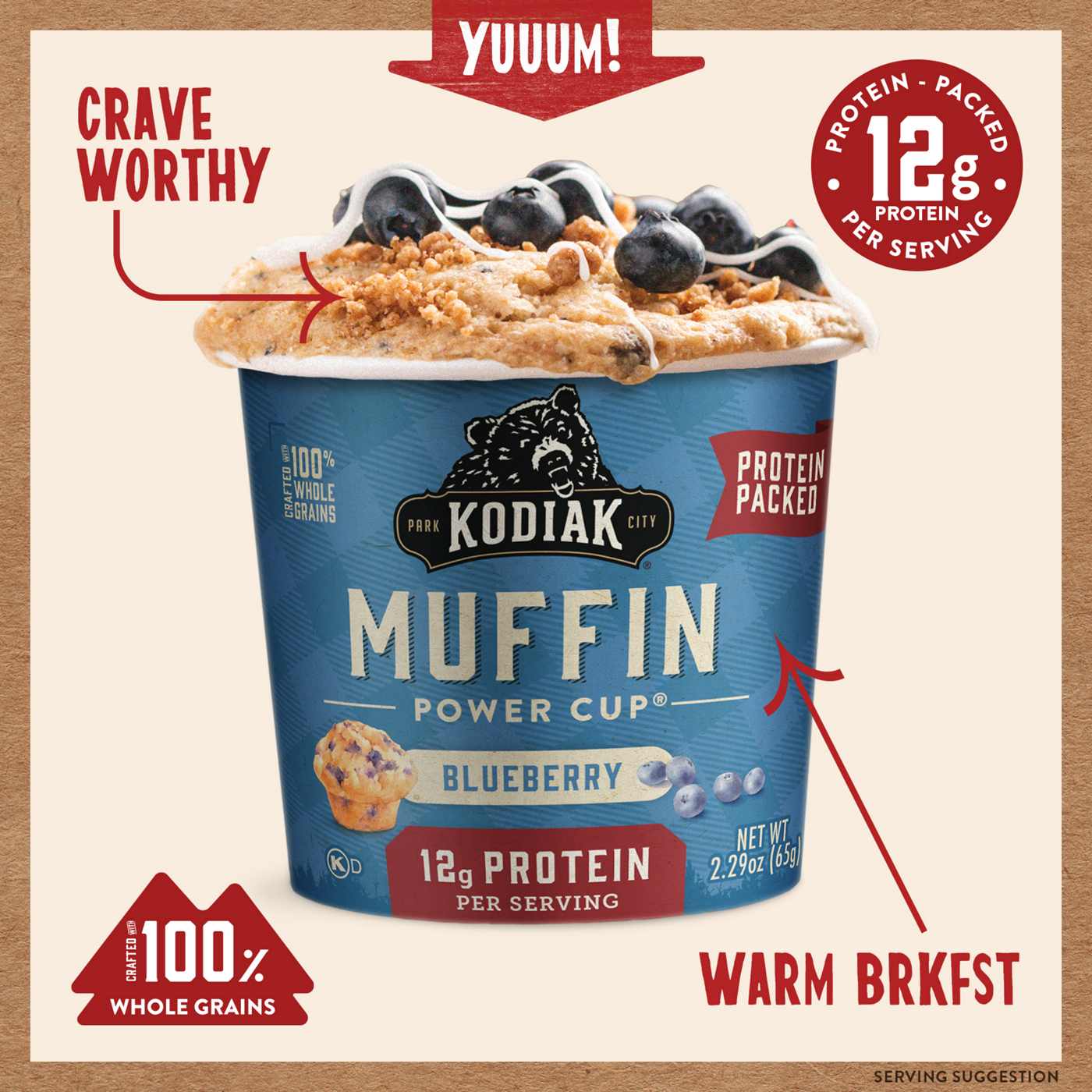 Kodiak 12g Protein Muffin Power Cup - Blueberry; image 2 of 4