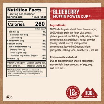 Kodiak 12g Protein Muffin Power Cup - Blueberry, 2.19 oz
