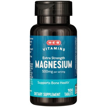 H-E-B Vitamins Extra Strength Magnesium 500 mg Tablets, 100 ct