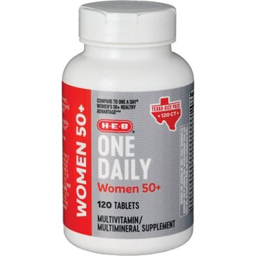 H-E-B Women 50+ One Daily Multivitamin Tablets - Texas-Size Pack, 120 ct