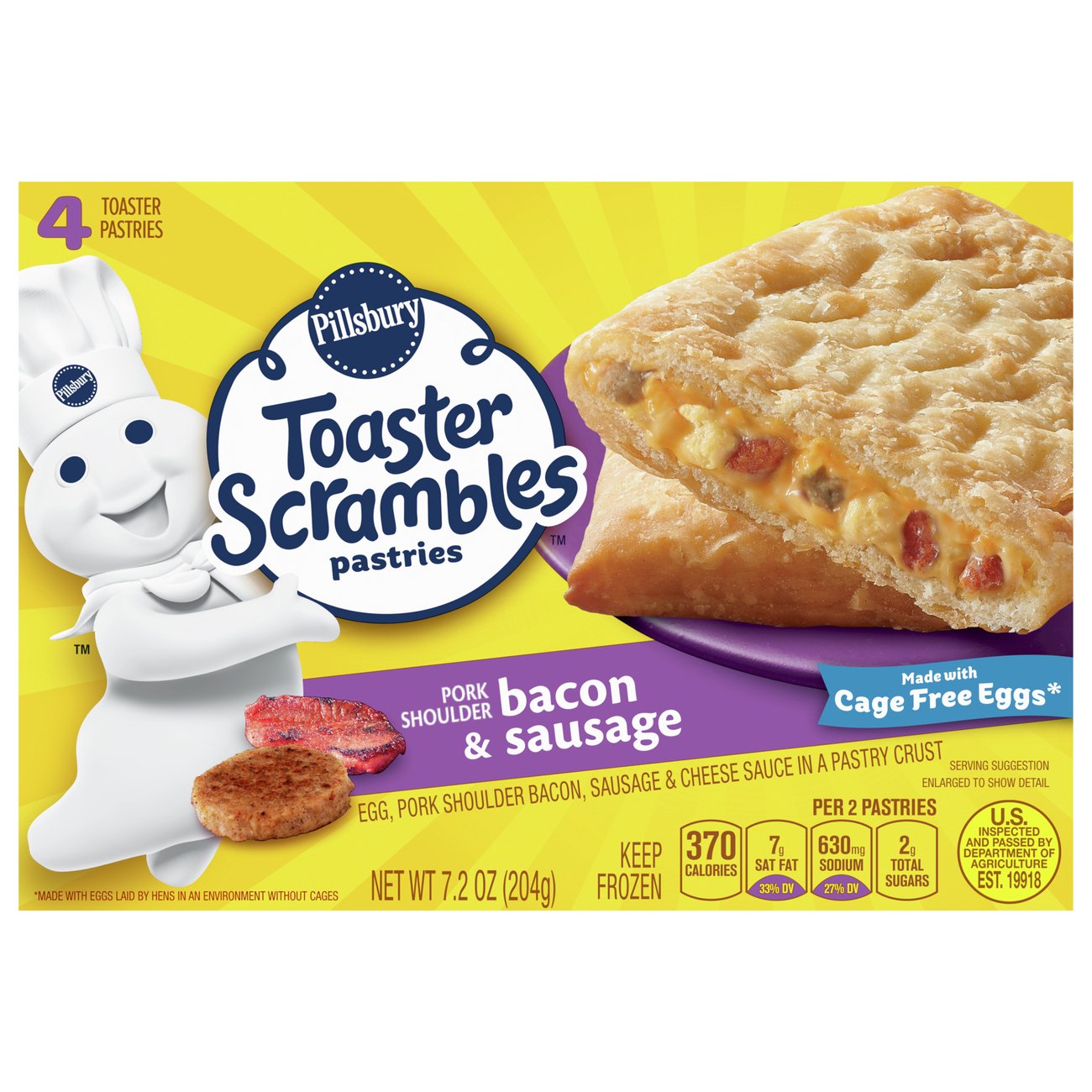 Pillsbury Toaster Scrambles Bacon & Sausage Shop Desserts & Pastries