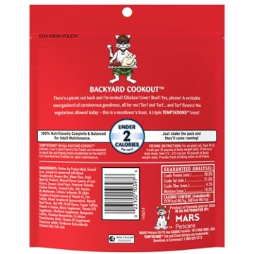 Temptations MixUps Backyard Cookout Flavor Crunchy and Soft Cat Treats