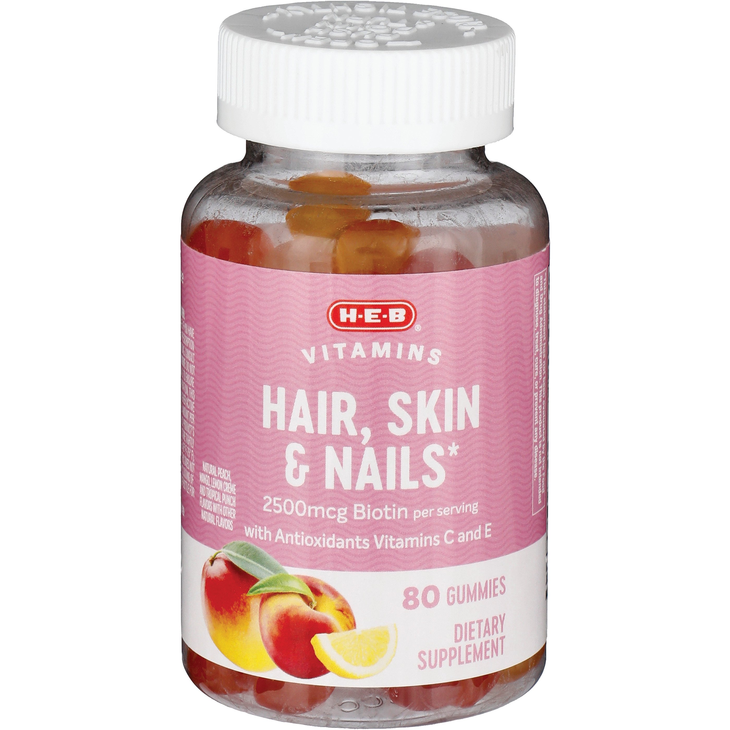 H-E-B Vitamins Hair Skin & Nails Gummies - Shop Vitamins & Supplements at  H-E-B